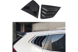 BOYUER for Nissan Rogue 2014-2020 Racing Style Rear Side Window Louvers Sport Style Scoop Louvers Cover Blinds Cool Exterior Decoration-Bright Black(Not for Sport)