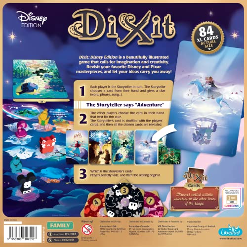 Dixit Disney Edition Board Game Storytelling Game for Kids and Adults, Fun Game for Family