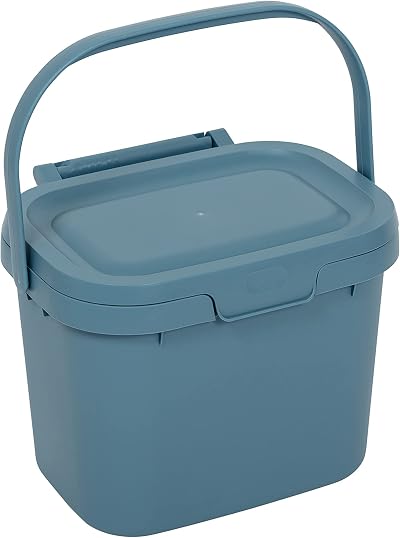 Addis Everyday Kitchen Food Waste Caddy 4.5 Litre Air Blue
