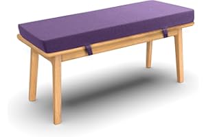 ROFIEJOX Bench Cushion 48 inch - Imitation Linen Fabric, Indoor Outdoor Long Seat Furniture, High-Density Foam, Non-Slip Velcro Design for Window Patio Garden, (48x18x3) Purple