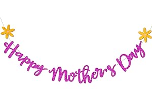 ANSOUFIEN Happy Mother’s Day Banner Decorations,Glitter Mother's Day Banner Set for Mother's Day Party Decoration Garland Decoration