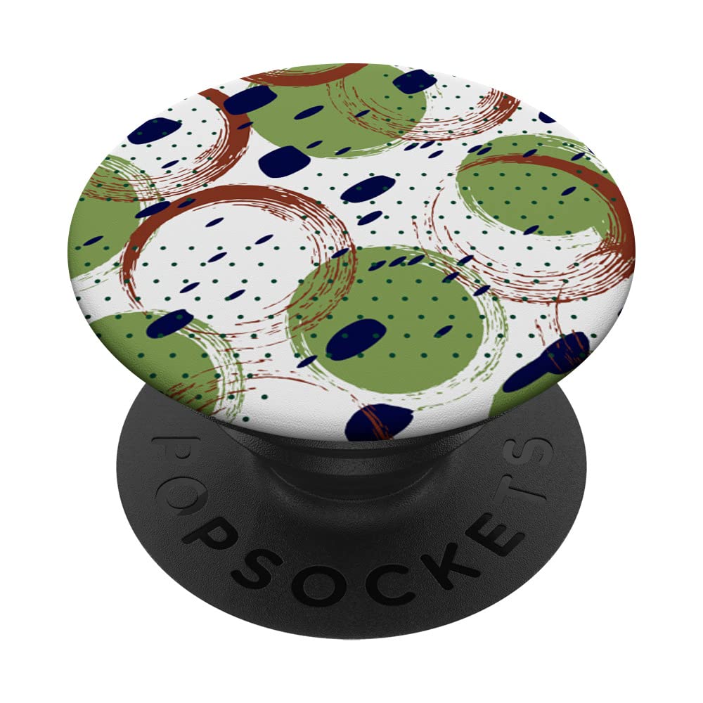 Trendy Blue Green Abstract Circular Pattern White Background PopSockets Swappable PopGrip