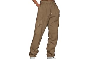 CGGMVCG Womens Cargo Sweatpants Casual Baggy Wide Straight Leg Pants High Waisted Drawstring Workout Athletic Joggers Pants