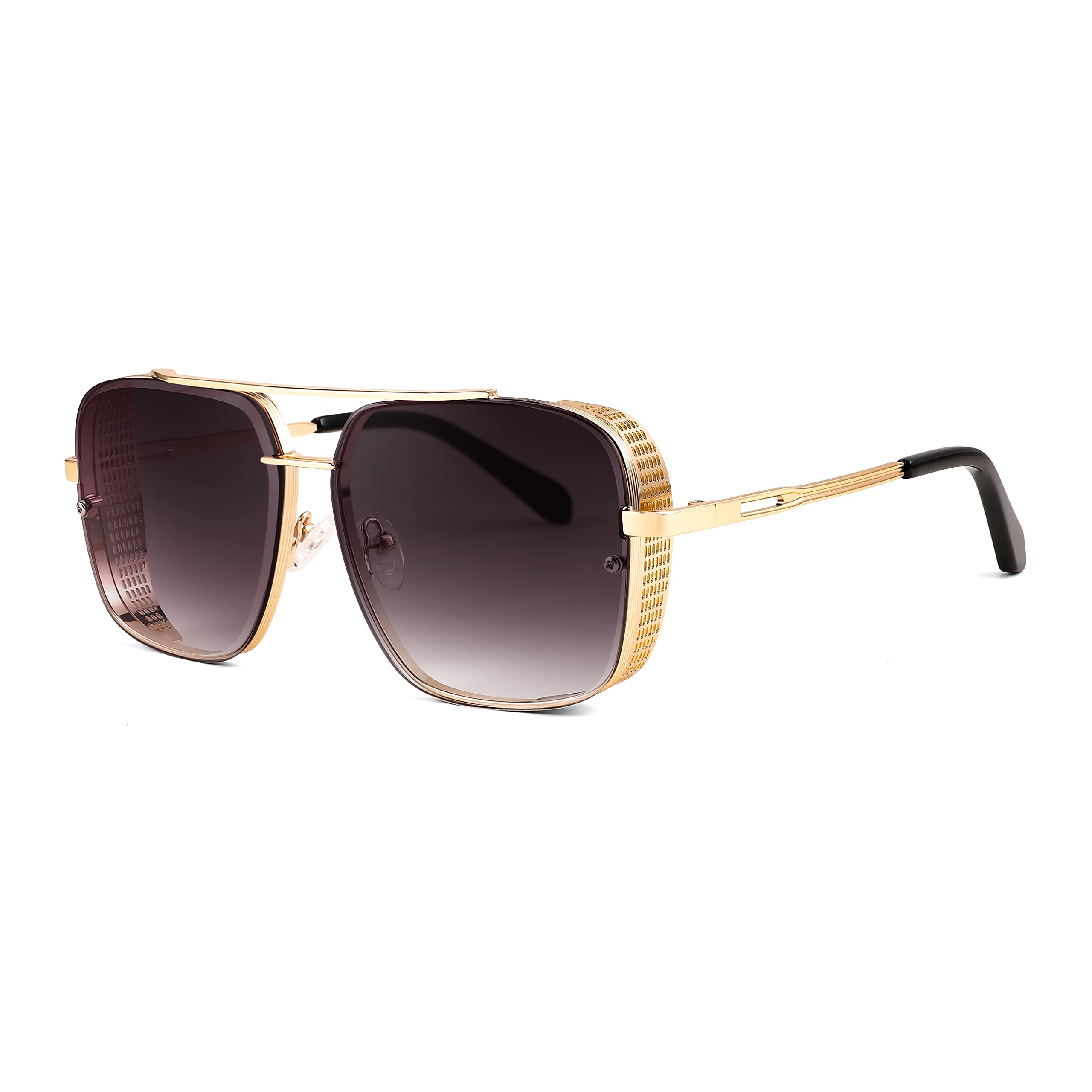Photo 1 of FEISEDY Sunglasses Mens Women Vintage Aviator Square Trendy Metal Steampunk Fishing Driving Sun Glasses B2894