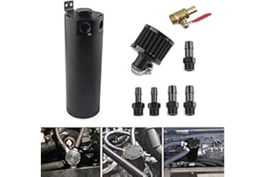 MR HELLO 750ml Baffled Oil Catch Can Reservoir Tank Universal Breather Filter With Drain Valve 2 Port Aluminum