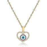 ixluck Gold Plated Evil Eye Necklace Lucky Protection Amulet Hamsa Jewelry for Women Gift