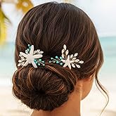 HEREAD Starfish Hair Pins Gold Crystal Hair Accessories Beach Mermaid Hair Pieces for Women and Girls (Pack of 2） (Gold)