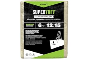 Trimaco SuperTuff 6 oz thick Utility Weight Canvas Drop Cloth, 12-feet x 15-feet