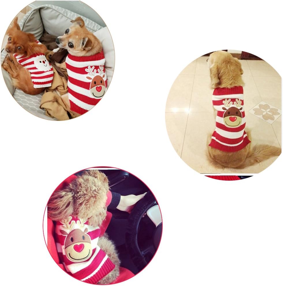 DELIFUR Holiday Xmas Christmas Reindeer Sweater Dog Sweater Pet Clothes for Small Dog and Cat (Cute Reindeer, S) - Image 3