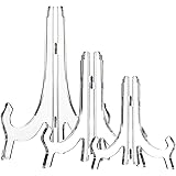 HESTYA Clear Acrylic Easels Plate Stands Holders to Display Pictures or Other Items for Display Decoration