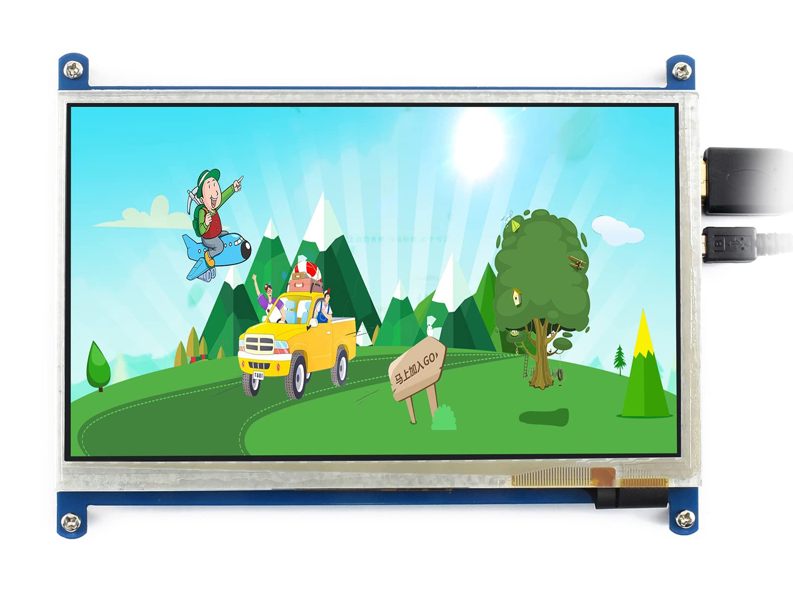 Waveshare 7 inch 800*480 Capacitive Touch Screen LCD Display HDMI Interface Custom Raspbian Angstrom Supports Various Systems for All Version of Raspberry pi Beaglebone Black Banana Pi / Banana Pro Video Photo Module