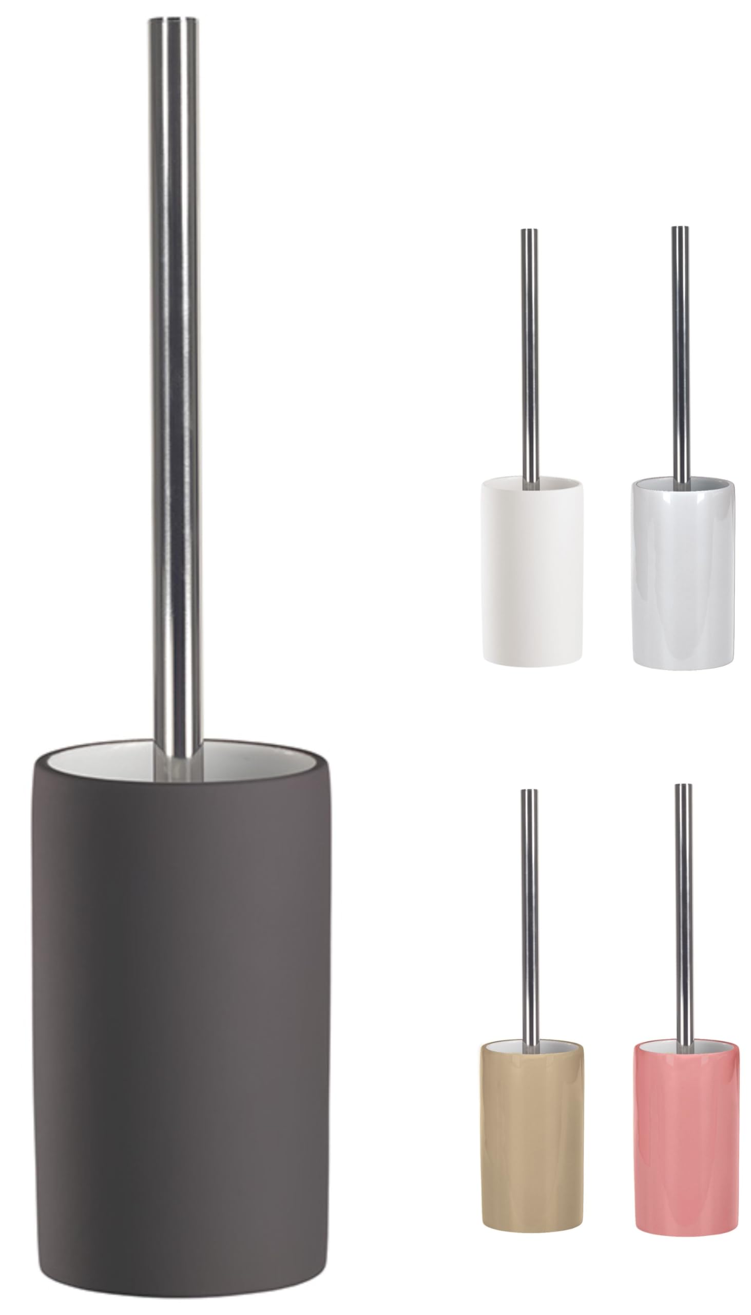 KW "Pure" Porcelain Toilet Brush and Holder (Grey)