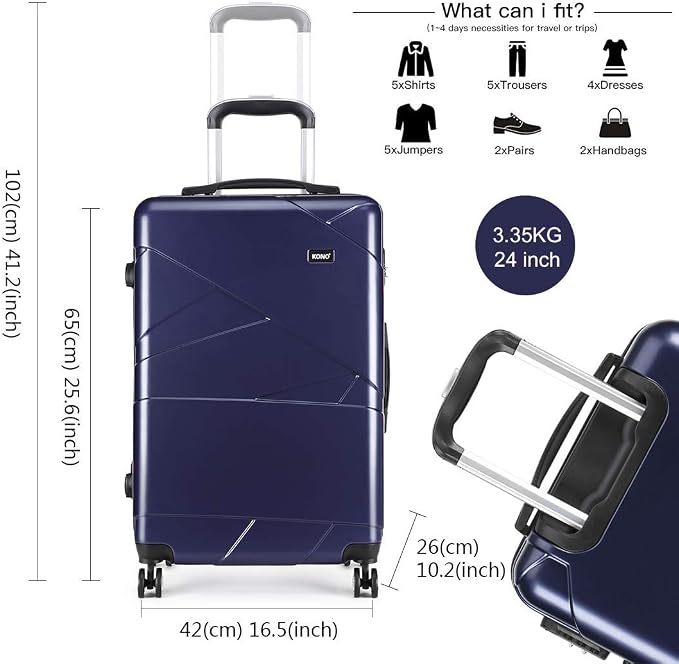 Valigie Kono Valigia rigida per valigie con trolley da viaggio leggero per  4 ruote urban-earth.co.uk