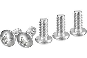 DTGN #12-24x1/2" Pan Head Machine Screws, 50Pcs 304 Stainless Steel, Phillips Drive, UNC Full Thread, Bright Finish, Screws Bolts Kit