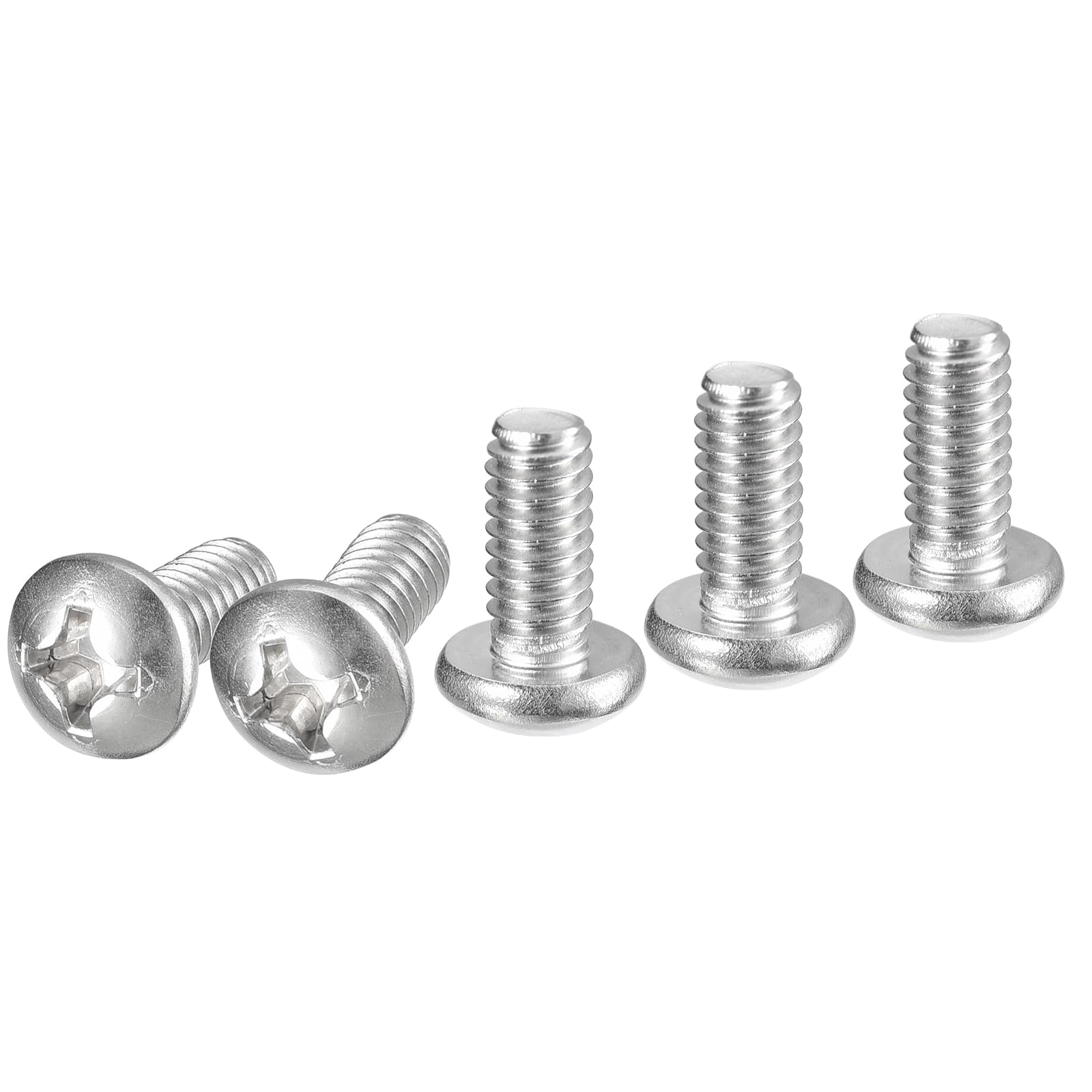 DTGN #12-24x1/2" Pan Head Machine Screws, 50Pcs 304 Stainless Steel, Phillips Drive, UNC Full Thread, Bright Finish, Screws Bolts Kit — image 1