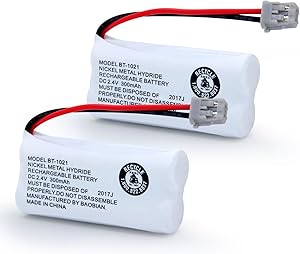 BAOBIAN BT-1021 BBTG0798001 Rechargeable Battery Replacement Compatible with Uniden Cordless Handset Telephones Model BT1021 BT-1008 BT-1016 2.4V Ni-MH 2 Pack