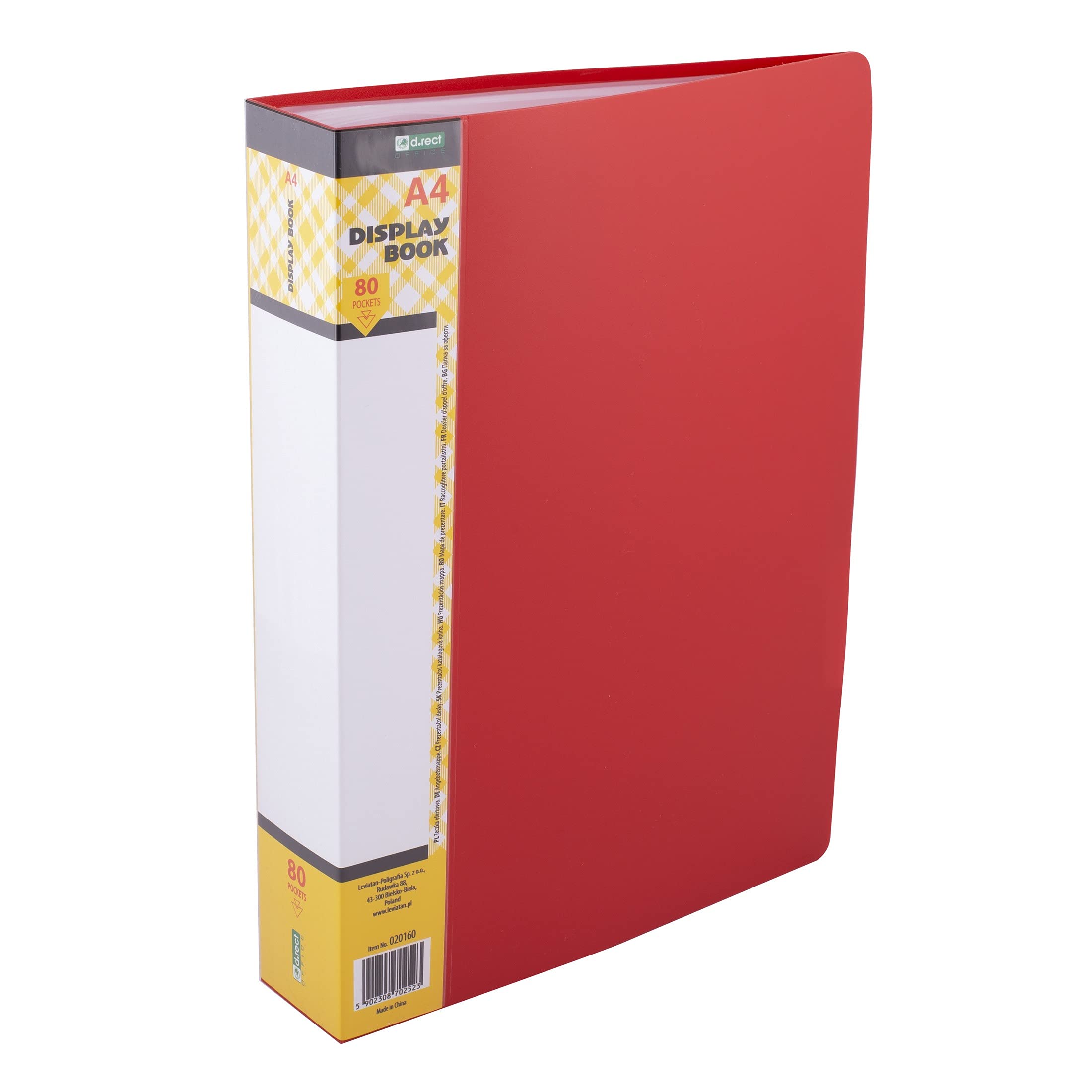 D.RECT Display Book PP A4 80 Pockets - Display Folder - Presentation Folders - Offer Folders, Red