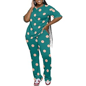 ZCC Women Two Piece Sets Floral Print Tracksuit Short Sleeve Top Jogger Pants Casual Workout Outfits