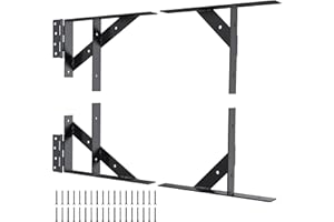 HIGHPRO Gate Corner Brace Bracket Gate Kit for Wooden Fence Gate Hinges No Sag Frame Kit for Shed Doors, Driveway Gates, Corral Gates, Wood Windows (Black)