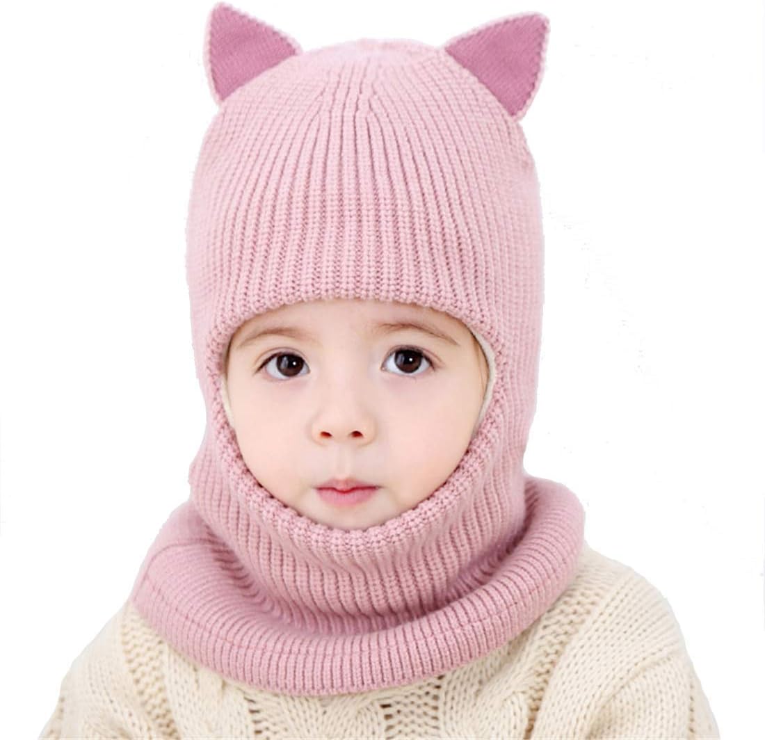 bristory Girls Winter Warm Hats Balaclavas Hat Scarf Earflap Hood Scarves Soft Thermal Fleece Windproof Ski Beanie Skull Caps