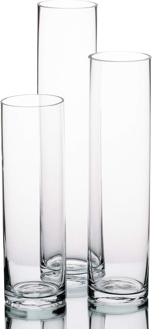 Eastland Glass Cylinder Vases Set of 3 Centerpiece Home Cylinder Vases Set of 3 Centerpiece