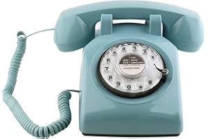 Sangyn Retro Rotary Dial Phone 1960s Style Vintage Telephone Old-Fashioned Desk Landline Phones with Mechanical Ringer for Home Office