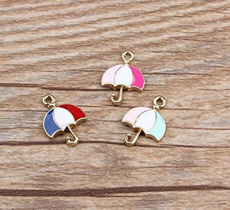 Amazon Co Jp チャーム アクセサリー 3色の傘 アクセサリーパーツ ハンドメイド 手芸材料 Diy イヤリング プレスレット ホーム キッチン
