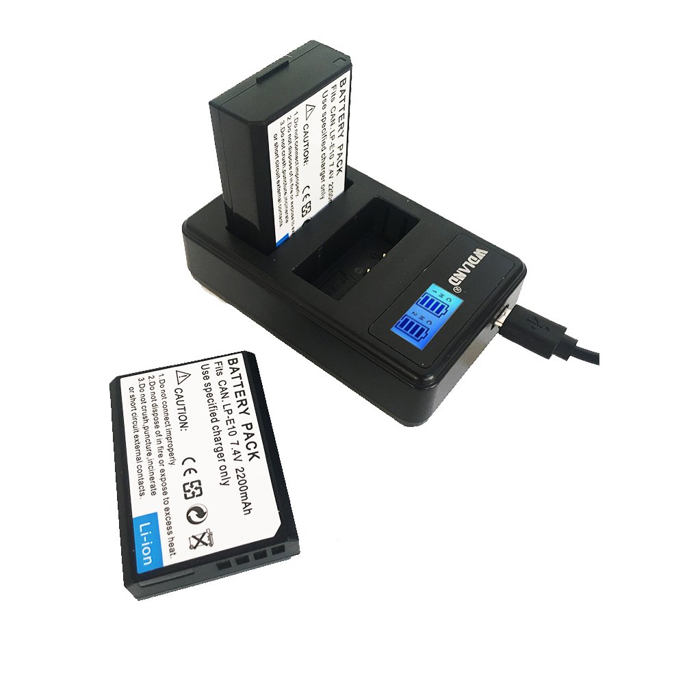 WDLAND Canon Battery Pack LP-E10 Replacement Battery with Dual Charger, Li-Ion Power Battery for Canon EOS Rebel T3, T5, T6, EOS 1100D, EOS 1200D, EOS 1300D, Kiss X50, Kiss X70