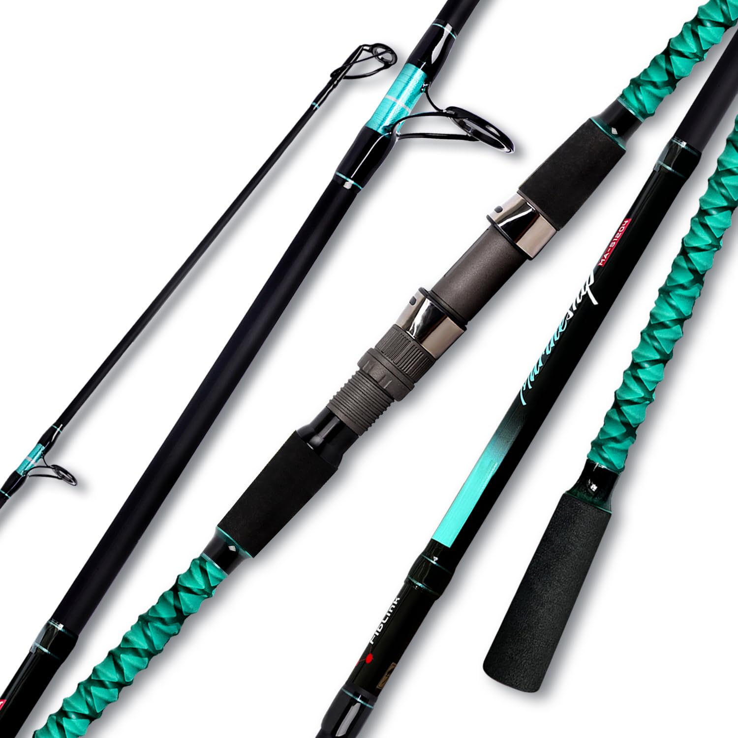 Photo 1 of Fiblink Surf Fishing Rod Portable Travel Surf Spinning Rod 4 Piece Carbon Fiber Saltwater Fishing Rod 9'