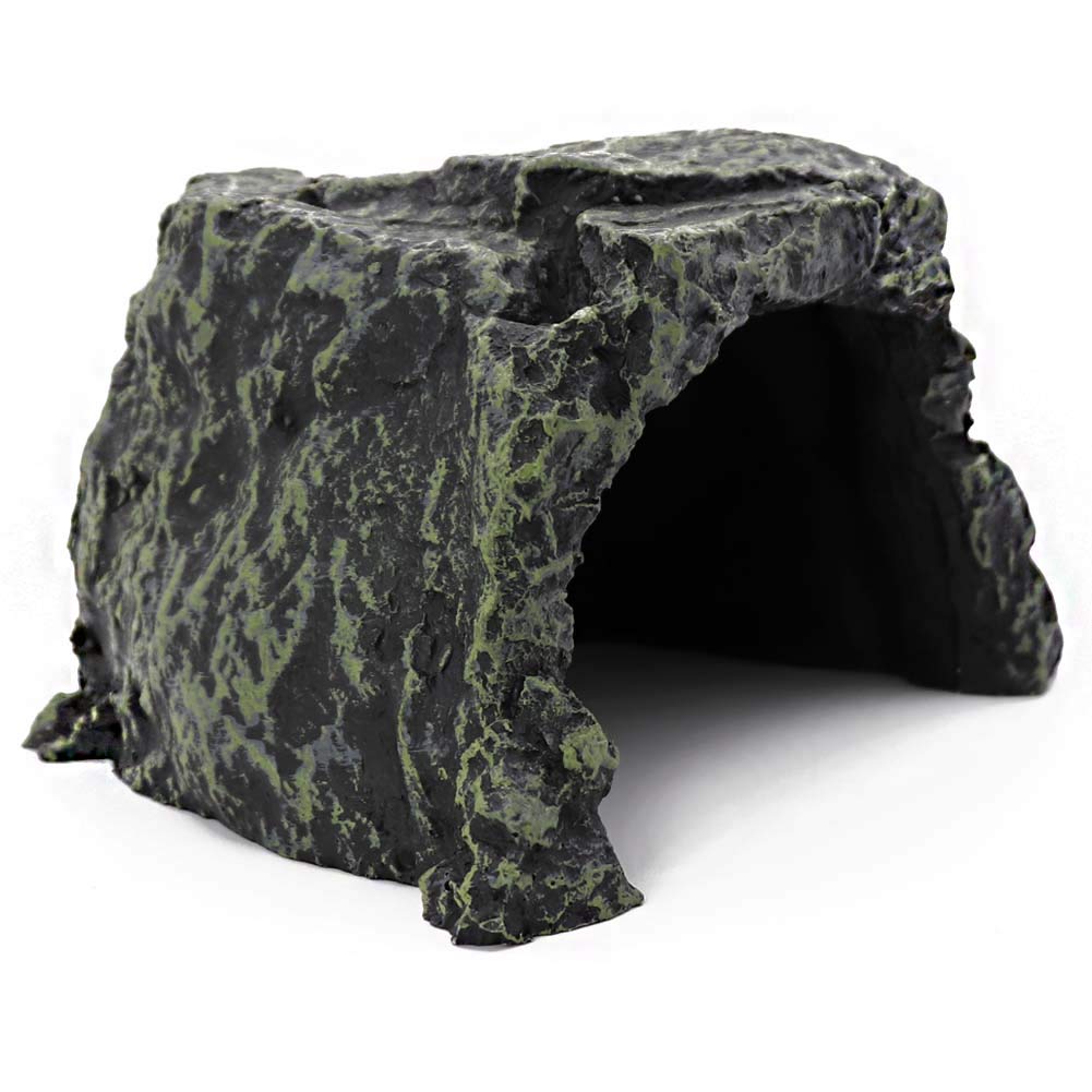 MUALROUS Reptile Rock Hideout - Reptile Hide Cave for Bearded Dragon, Tortoise, Small Lizards, Fish & Amphibians