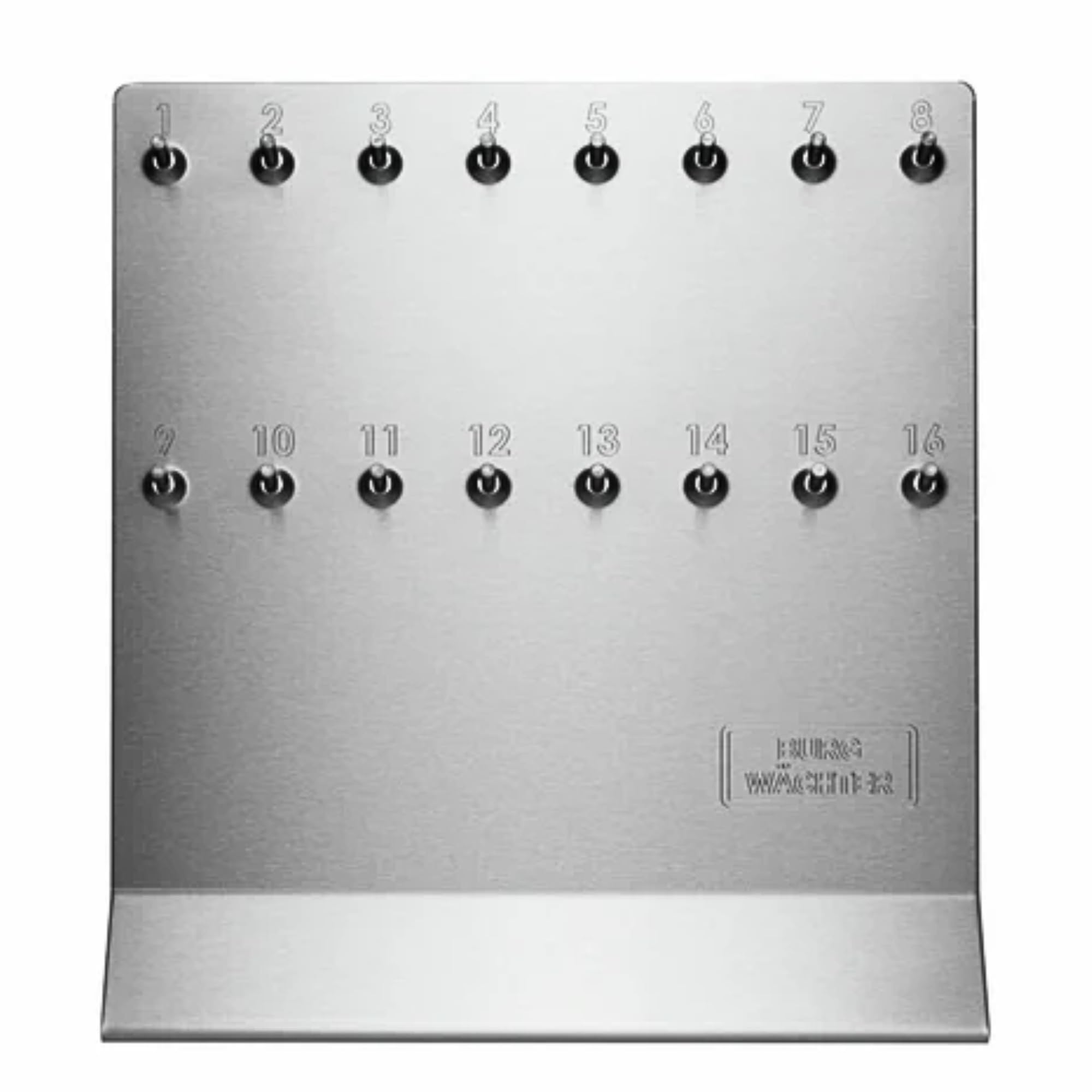BURG-WÄCHTER key rack for vaults, key rack with 16 hooks, stainless steel, robust and durable, 300 x 280 mm, SB 700/16 NI, silver
