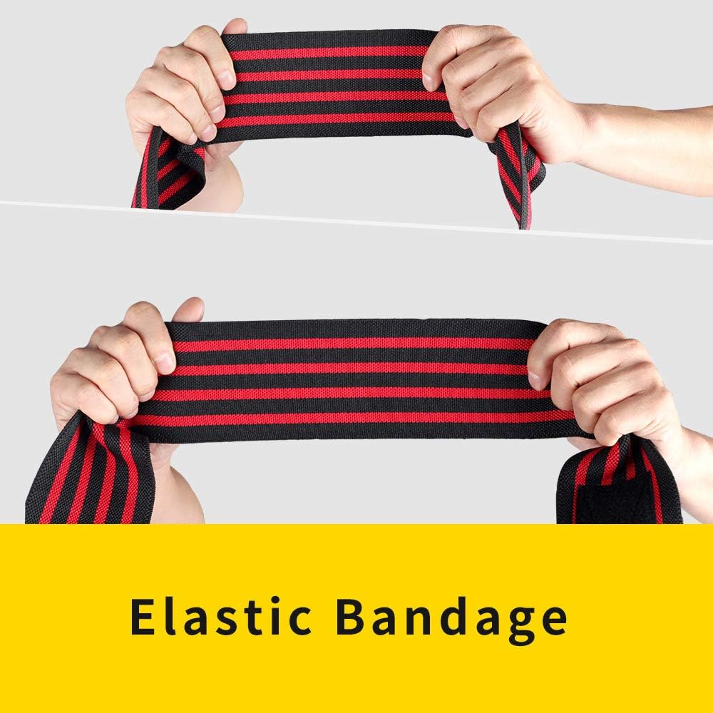 HYFAN Professional Elbow Wrist Wraps 40" Elastic Elbow Support for Weightlifting Workout Bodybuilding Gym Fitness (Red) : Sports & Outdoors
