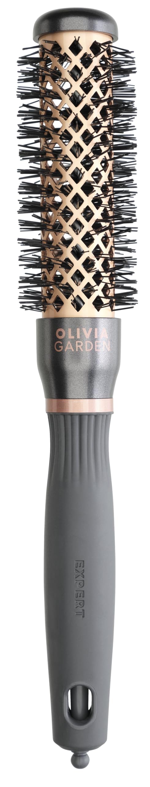 Olivia Garden Expert Blowout Heat - Nylgard Bristles - 25mm – Bronze - High-performance Blowout Hair Brush designed to manage and control thicker, frizzy hair professionally