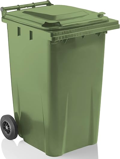 Storm Trading Group Green 240 Litre Wheelie Bin with Rubber Wheels & Lid