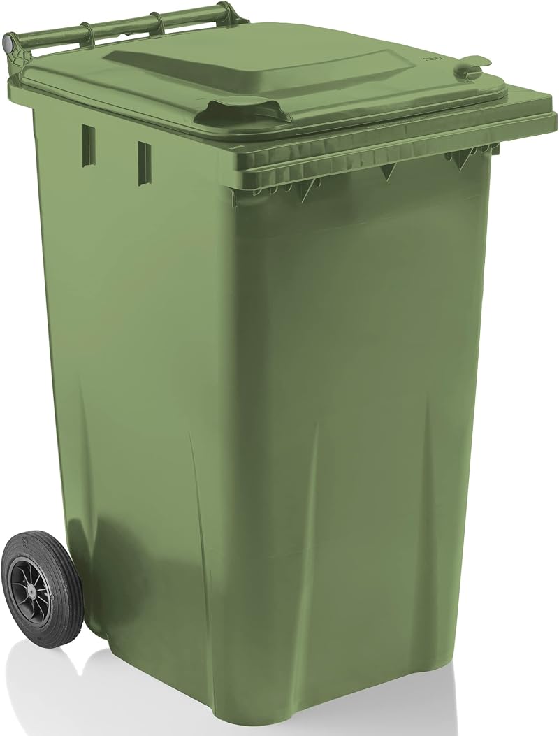Storm Trading Group Green 240 Litre Wheelie Bin with Rubber Wheels & Lid