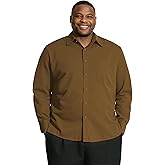 Yuyapu Big and Tall Shirts for Men, Long Sleeve Casual Dress Shirts Button Down with Pocket for Business,Travel,Daily Wear