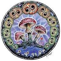 Happylife Productions Mushrooms - Window Sticker/Decal (4.5" X 4.5")