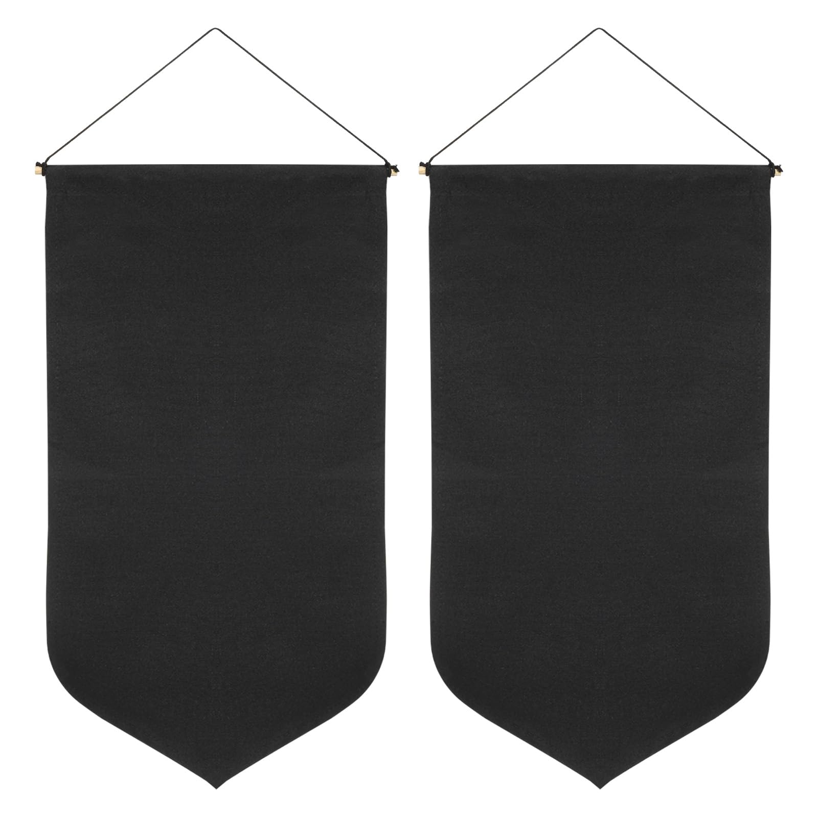 PATIKIL Enamel Pin Display Banner, 2 Pack 21" Length Canvas Blank Holder Board Wall Hanging for Trading Badge Flag Collection Organizer Book Collector Case Pennant Felt Bag Box, Black