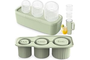 AM DUO DUO Ice Mold Compatible with Stanley Cup, Silicone Ice Cube Tray With Lid for Stanley 20-40 Oz Accessories, Reusable Ice Maker for Chilling Whiskey, Cocktails, Drinks, Easy to Release, Gifts for Family