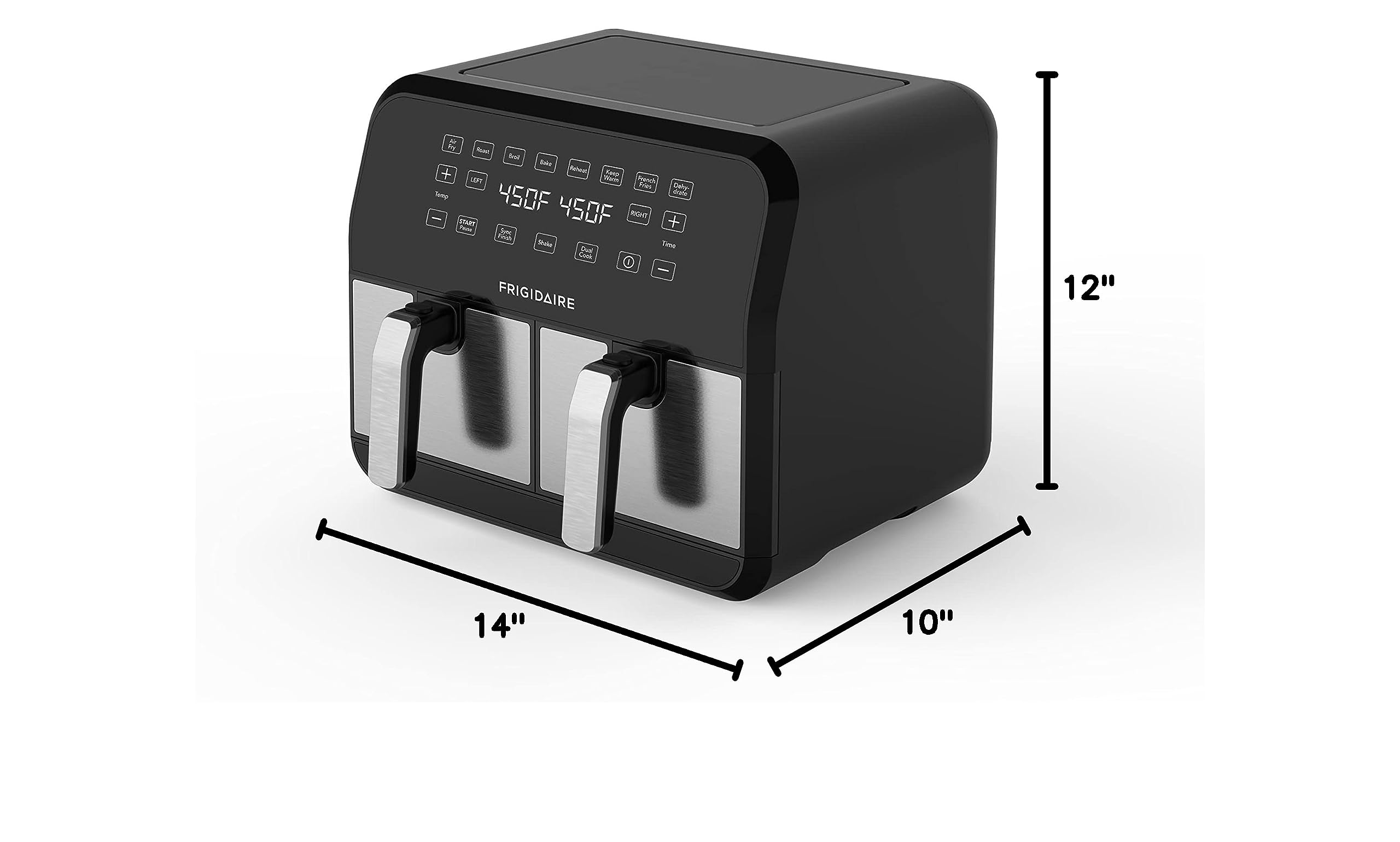 CULINARY CHEF 8 QT DUAL zone 2-drawer Digital Air Fryer, Black/Stainless