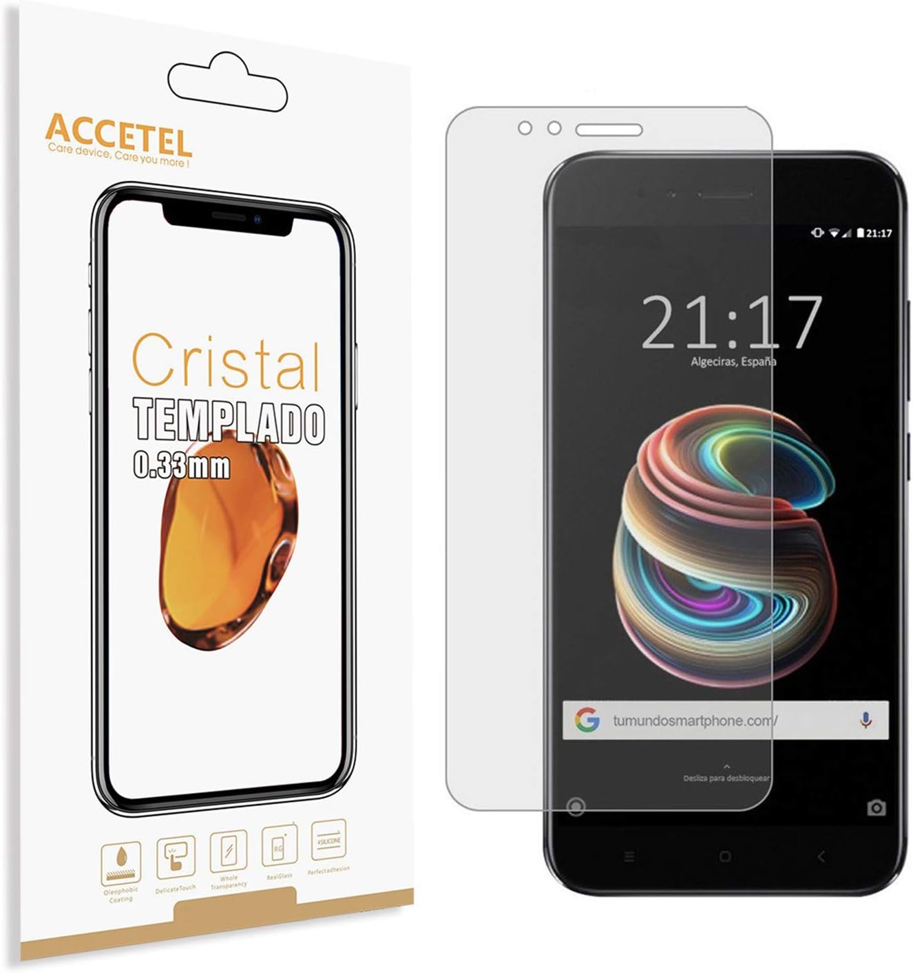 RE3O Screen protector for Xiaomi Mi A1 Mi 5X shatterproof screen protector tempered glass film compatible with Xiaomi Mi A1 Mi 5X 5.5'' inches transparent 3-PACK