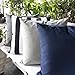 Homey Cozy Outdoor Throw Pillow Cover, Classic Stripe Black Large Pillow Sham Water/UV Fade/Stain-Resistance for Patio Lawn Couch Sofa Lounge 20x20, Cover Only