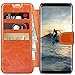 Taken Samsung Galaxy S 8 Plus / S8 Plus Leather Wallet Case with Cards Slot and Metal Magnetic, Slim Fit and Heavy Duty, Plastic Flip Case with Rubber Edge, for Women, Men, Boys, Girls (Dark Brown)