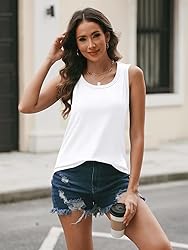 AUTOMET Womens Loose Fit Casual Flowy Tank Tops