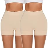 FRESBEIT Slip Shorts for Women Under Dress,Boyshorts Panties Anti Chafing Boyshorts Smooth Shapewear Shorts