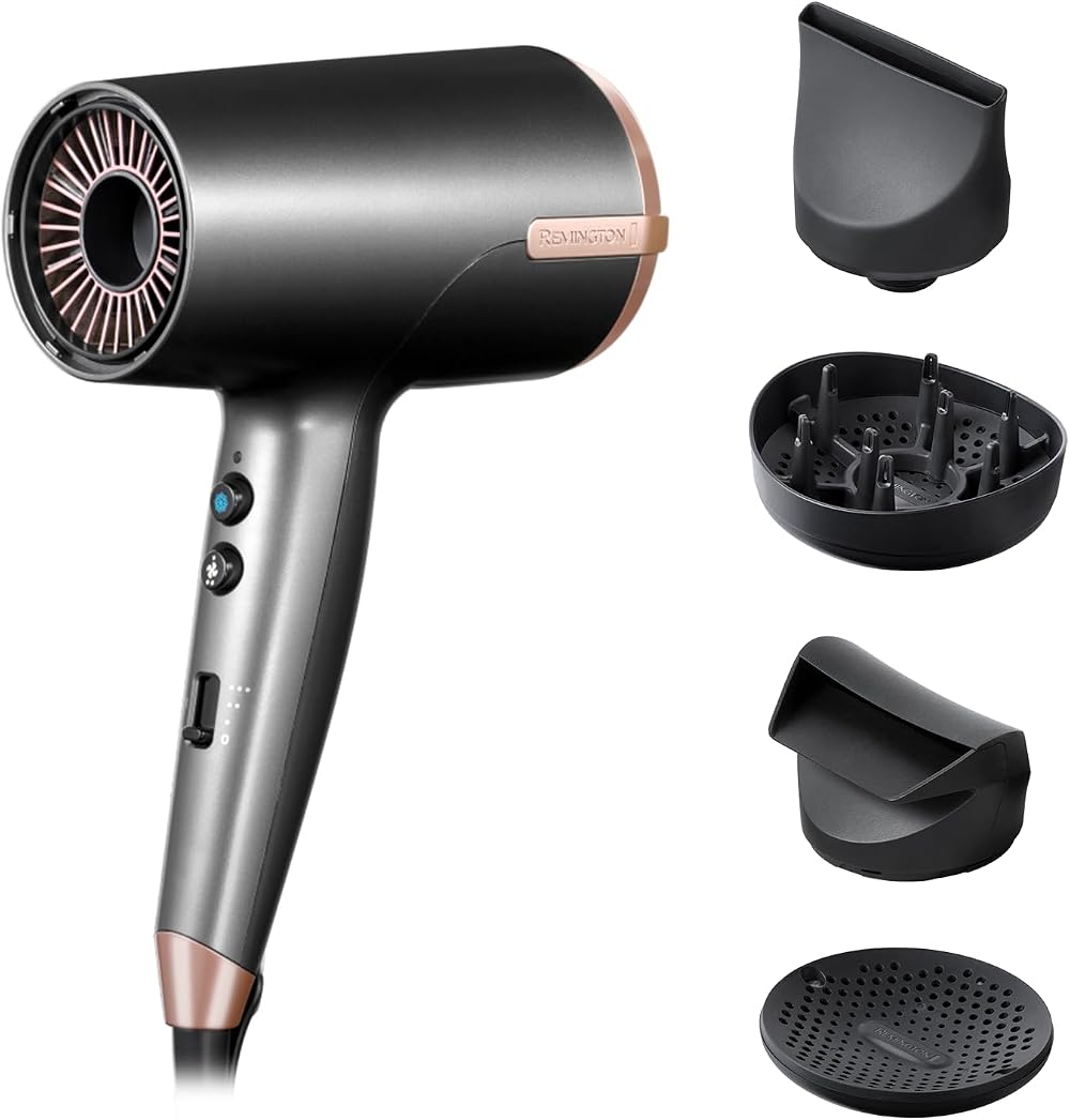 Remington ONE Dry and Style Hair Dryer 2000W 8 Heat Settings 4 Attachments