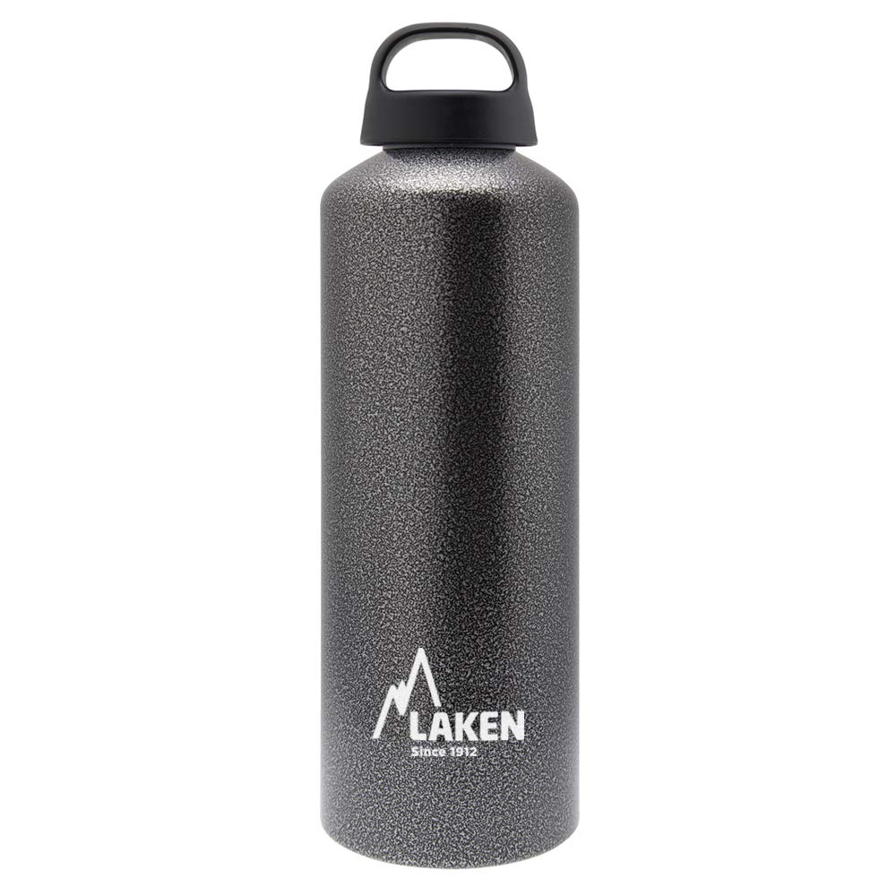 Laken Classic Water Bottle Wide Mouth Screw Cap with Loop - 1 Liter, Granite
