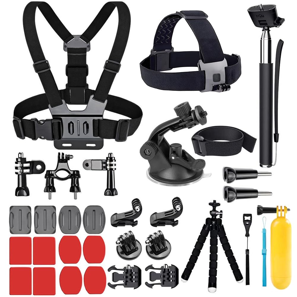 YEHOLDING 25 in 1 Accessories for Gopro Action Camera for GoPro Hero 13 12 11 10 9 8 Max 7 6 5 4 3 SJ4000 and Other Sports Cameras