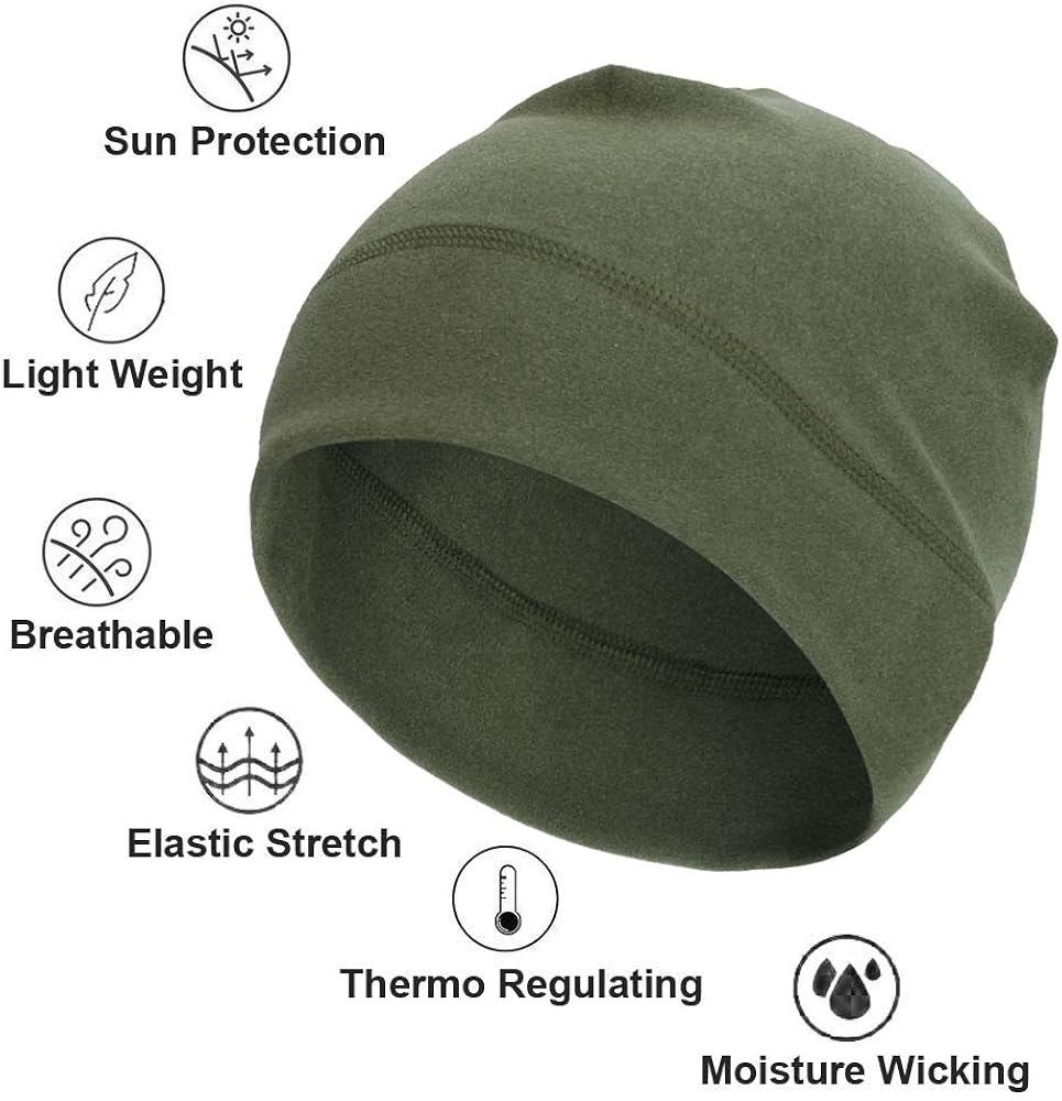 Skull Cap Helmet Liner for Men Sweat Wicking Cycling Hat Winter Beanie Hat for Running Skiing Fit Under Helmets 2 Pack: Clothing