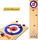 RAYNA GAMES 3 in 1 Tabletop Shuffleboard Bowling Curling Set 8 P rollers view 6